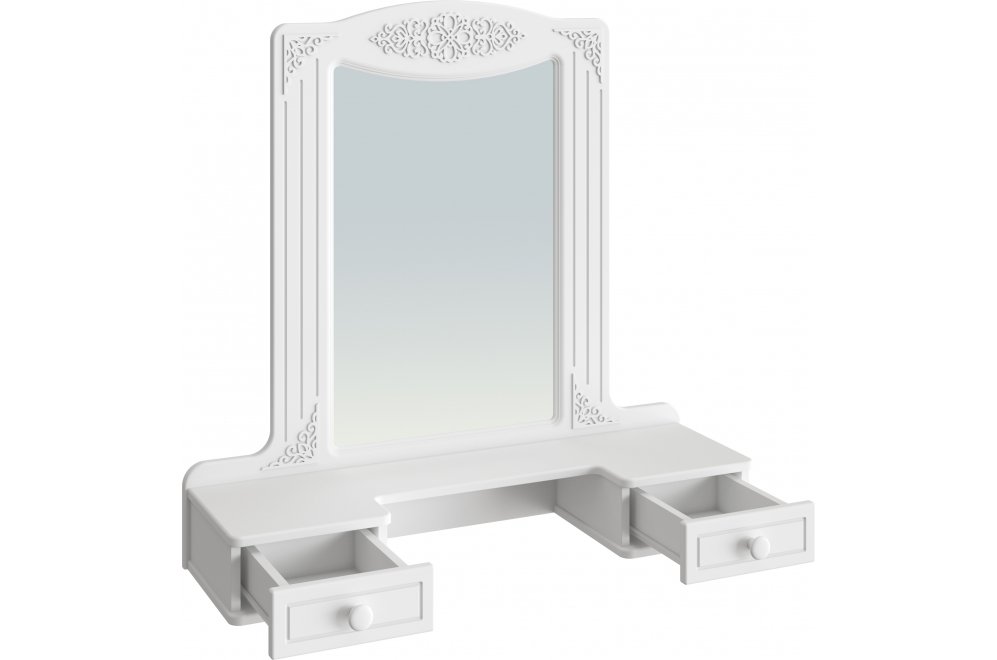 Туалетный столик Ассоль АС-3638 белое дерево с зеркалом (К)
