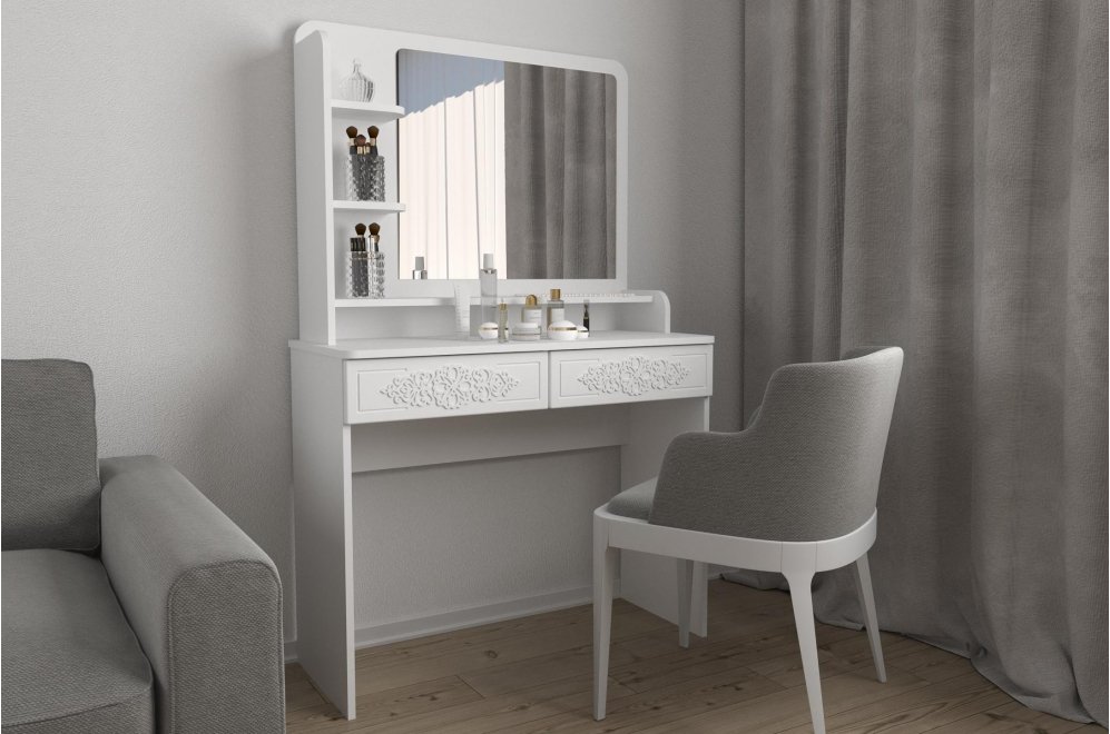 Туалетный столик Ассоль Лайт ТСН-2 белое дерево