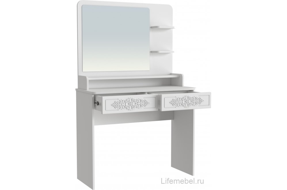 Туалетный столик Ассоль Лайт ТСН-3 белое дерево
