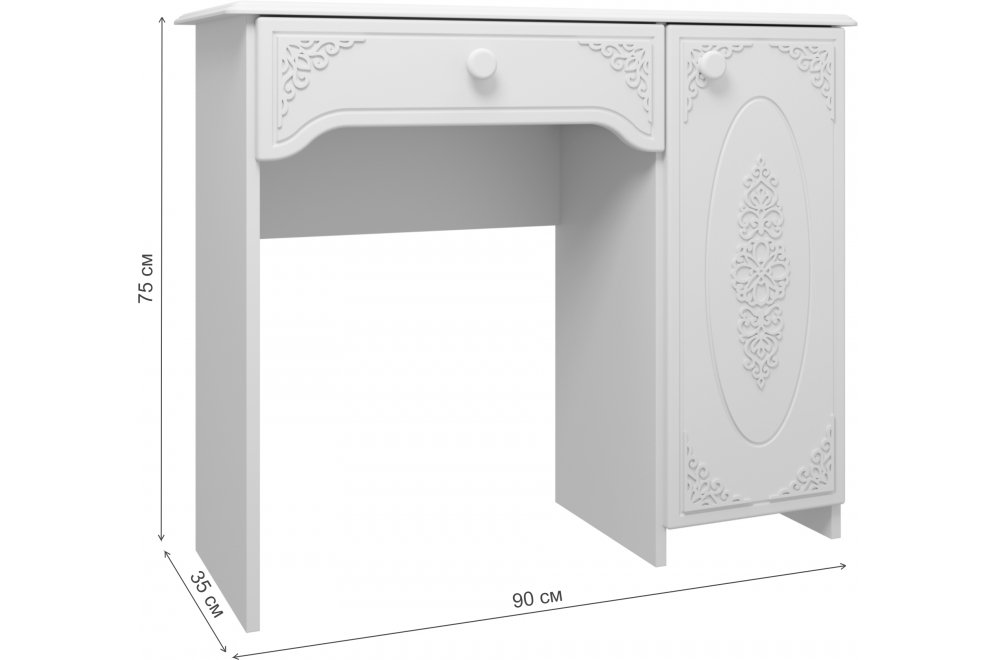 Туалетный столик Ассоль Лайт ТСН-6 белое дерево