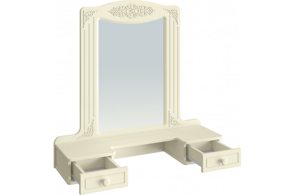 Туалетный столик Ассоль плюс АС-3638 ваниль с зеркалом (К)