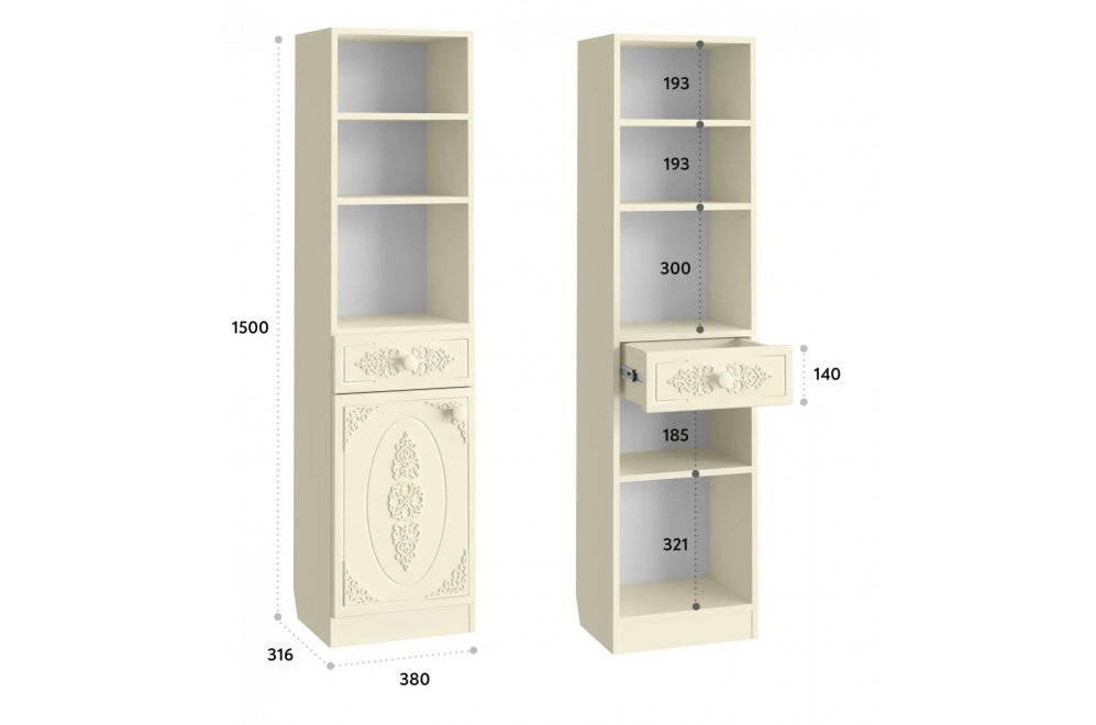Туалетный столик Ассоль плюс АС-6502 ваниль (К)