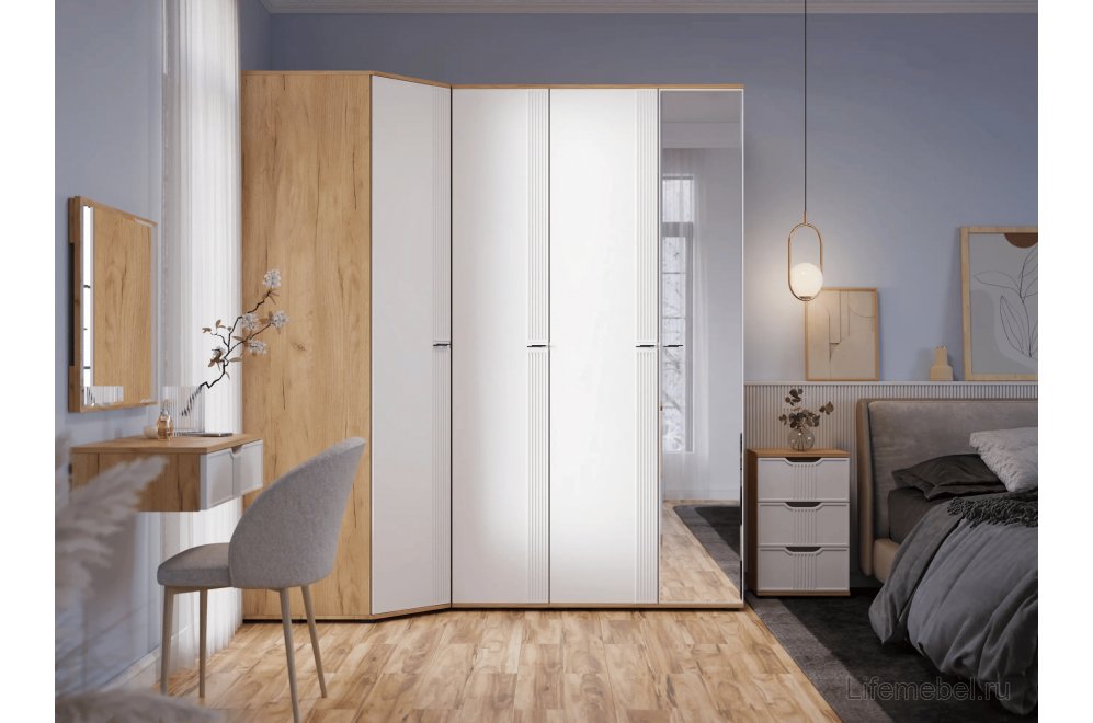 Туалетный столик ЭЛ-22 ЭЛ-24 дуб крафт золотой / меренга (К)