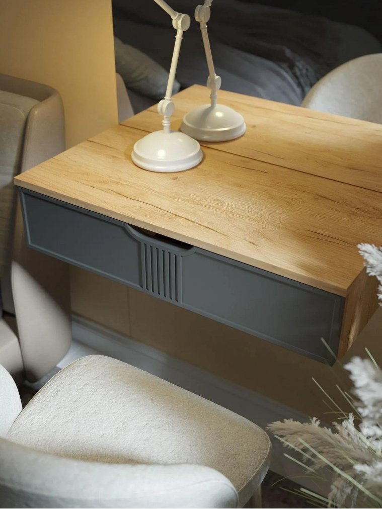 Туалетный столик Эмилия дуб крафт золотой / графит комплектация 1