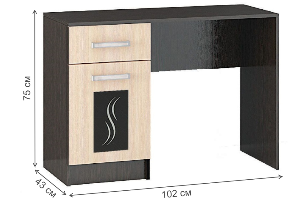 Туалетный столик Эрика венге / дуб молочный