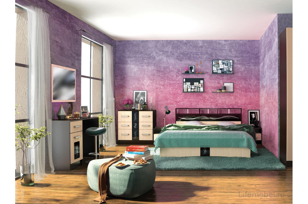 Туалетный столик Эрика венге / дуб молочный