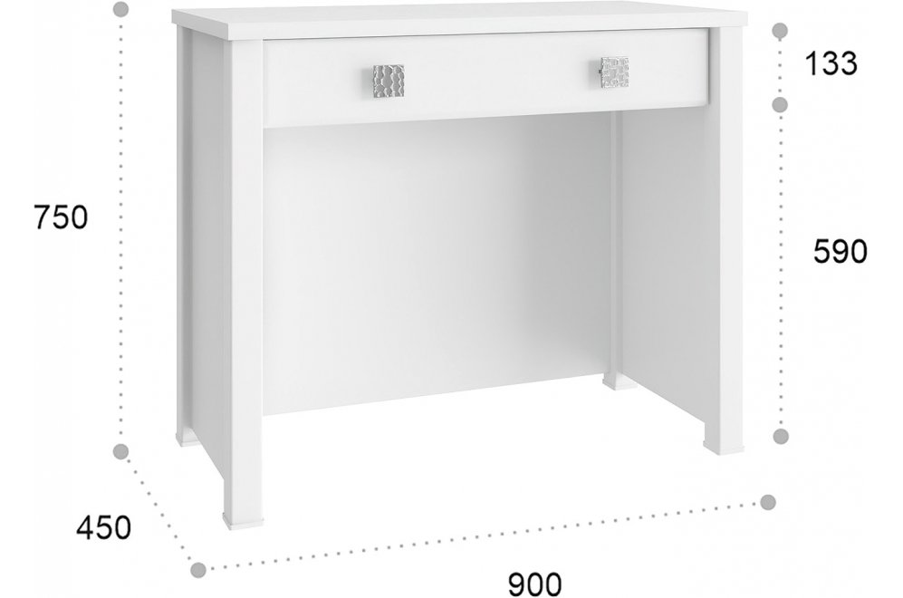 Туалетный столик Изабель ИЗ-40К белое дерево