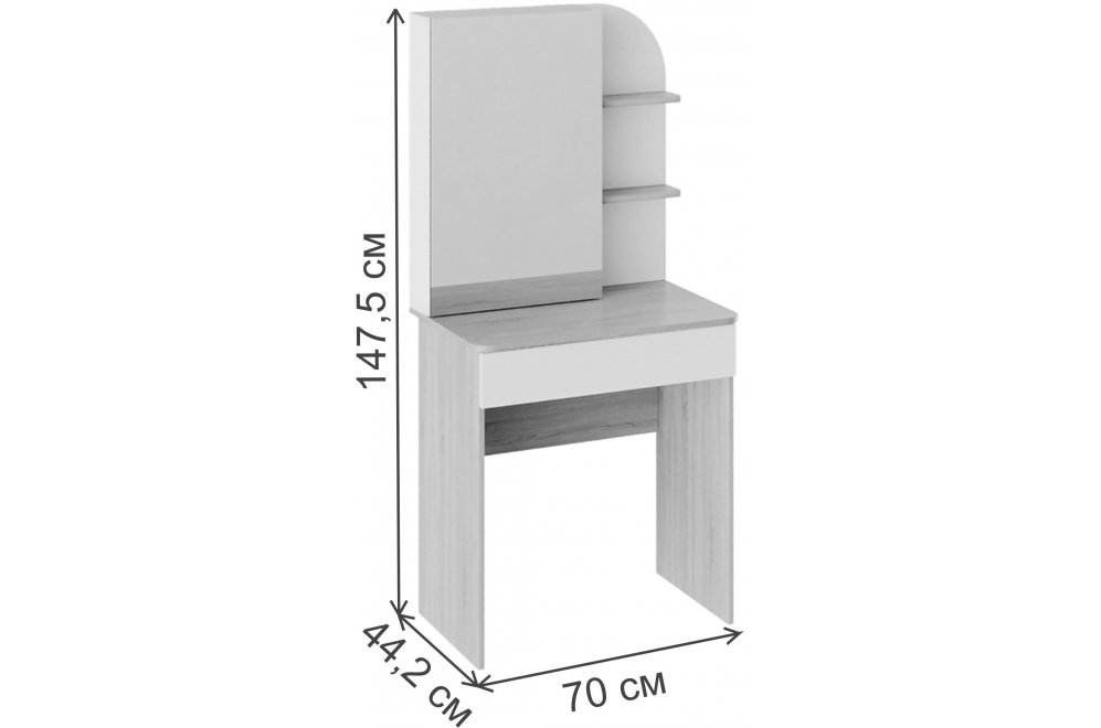 Туалетный столик Майя дуб сонома / белый ясень