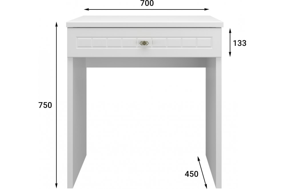 Туалетный столик Монблан МБ-72К белое дерево