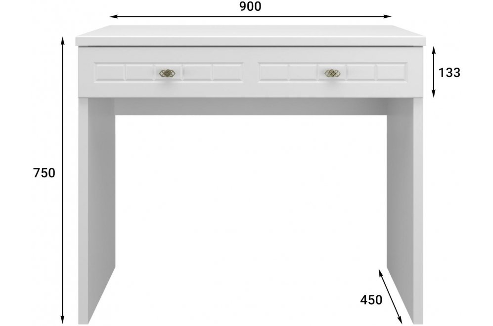 Туалетный столик Монблан МБ-73К белое дерево