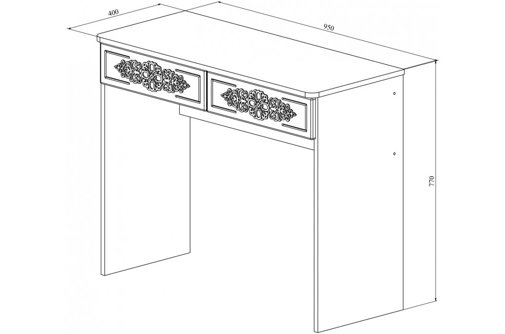 Туалетный столик ТС-25 белое дерево