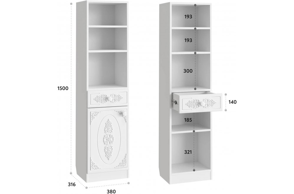 Туалетный столик Ассоль АС-6501 белое дерево