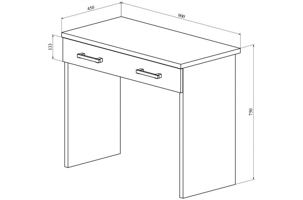 Туалетный столик Виктория ВИ-51 дуб крафт золотой