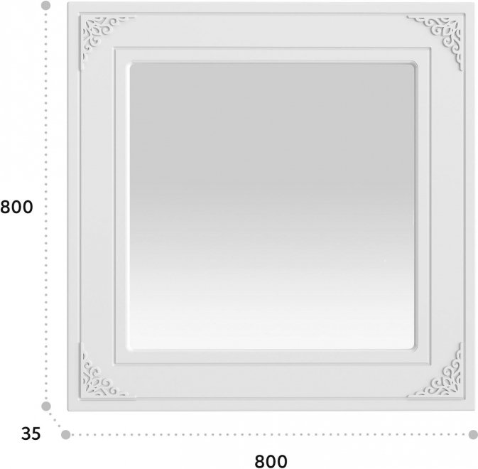 Зеркало Ассоль АС-44 белое дерево