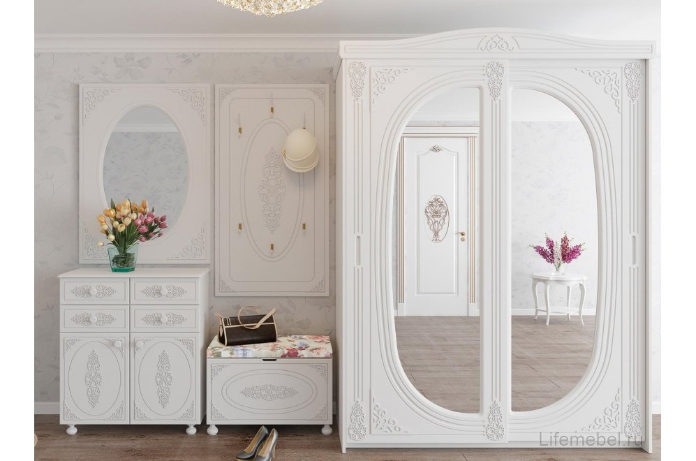 Зеркало Ассоль АС-7 белое дерево