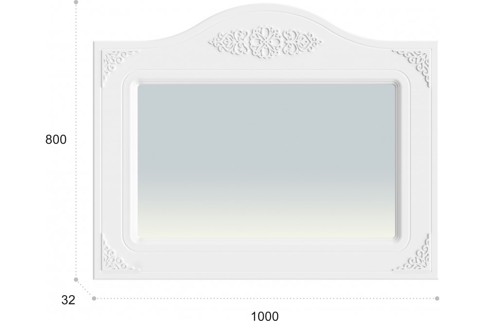 Зеркало Ассоль АС-8 белое дерево