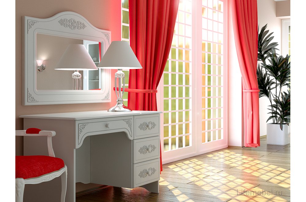 Зеркало Ассоль АС-8 белое дерево