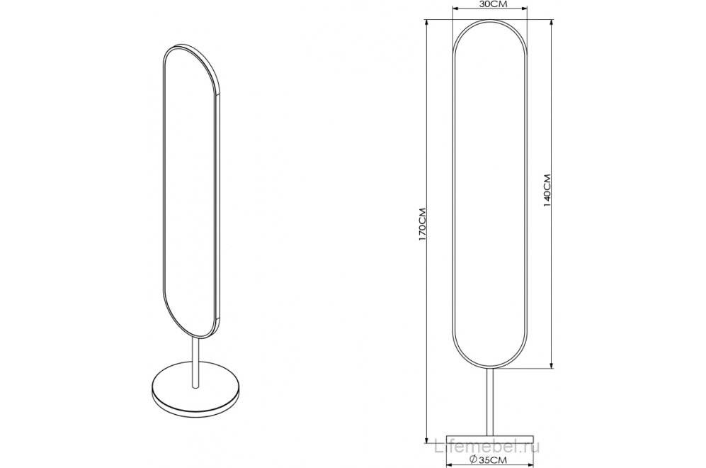 Зеркало Элис черное