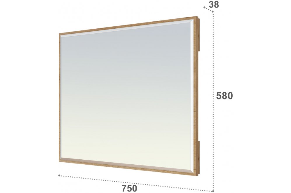 Зеркало Эмилия ЭЛ-24 дуб крафт золотой