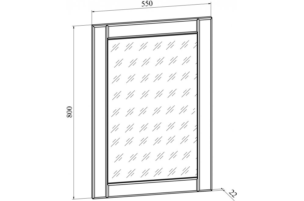 Зеркало Изабель ИЗ-90 белое дерево