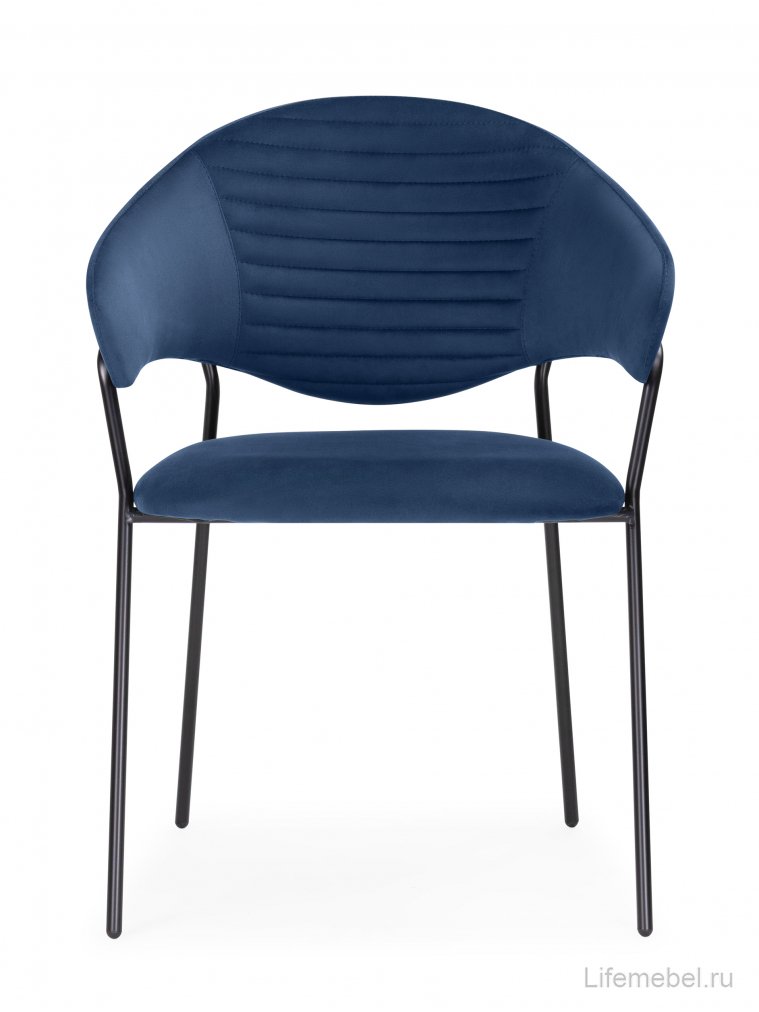 Стул на металлокаркасе Рансол синий / черный глянец