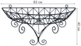 Подставка для цветов настенная черная