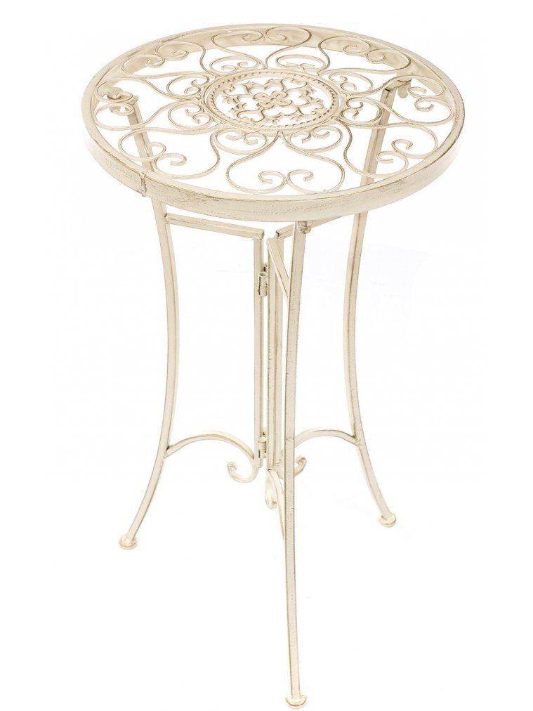 Подставка круглая в виде столика Шарлотт белая