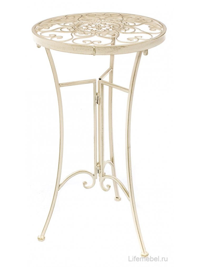 Подставка круглая в виде столика Шарлотт белая