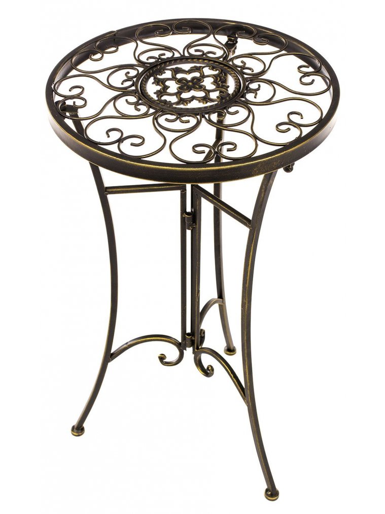Подставка круглая в виде столика Шарлотт бронза