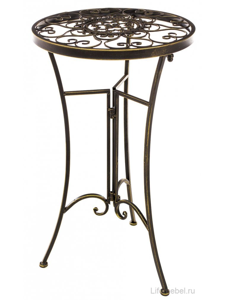 Подставка круглая в виде столика Шарлотт бронза