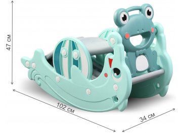 Детская пластиковая горка Дельфин PS-037-М ментол