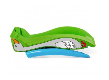 Детская горка из пластика Sheffilton KIDS Гусь зеленый/голубой