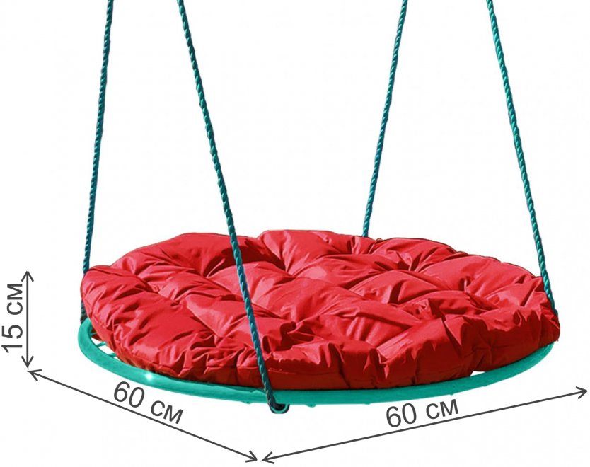 Качели Гнездо диаметр 60 см красные