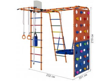 Детский спортивный комплекс для дачи ДСК Формула здоровья Street 2 оранжевый радуга