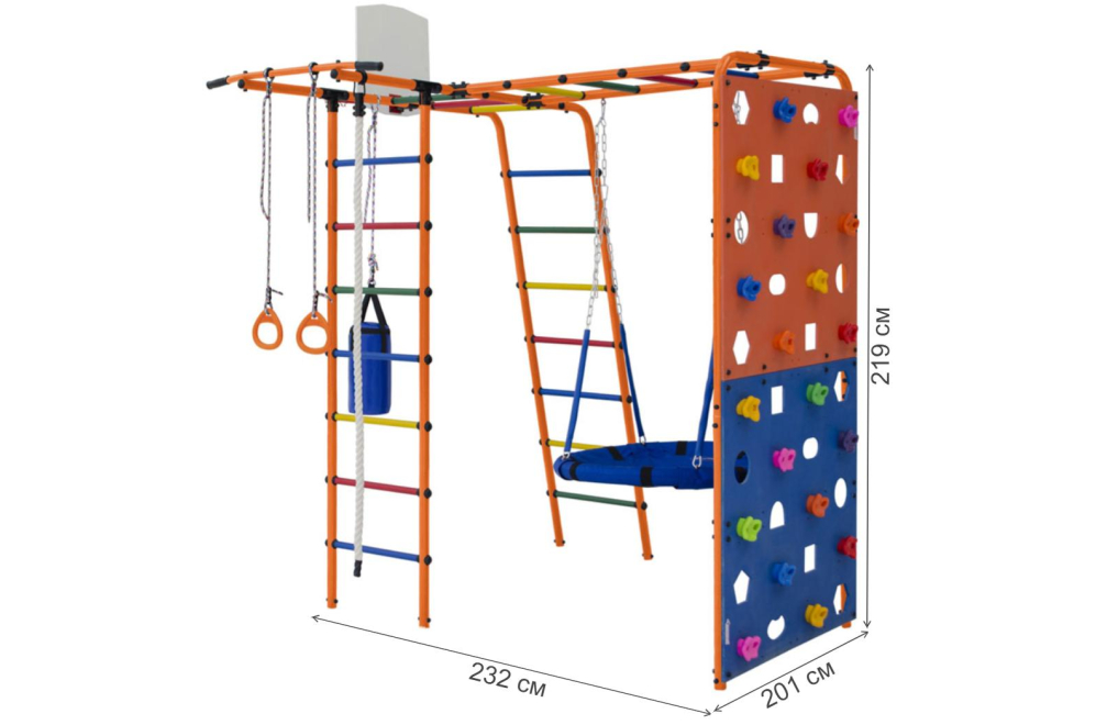 Детский спортивный комплекс ДСК Формула здоровья Street 2 оранжевый радуга