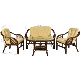 Комплект для отдыха Markos 3+1 браун