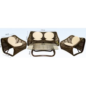 Комплект для отдыха Sving 3+1 браун