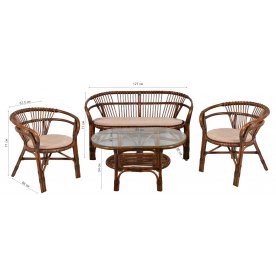 Комплект для отдыха Virginiya 3+1 браун