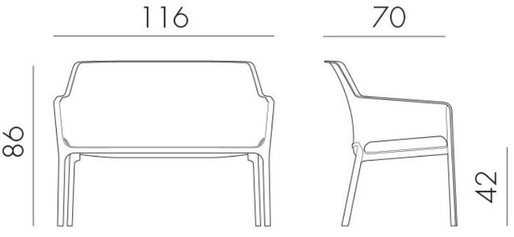 Пластиковый диван Net Bench белый