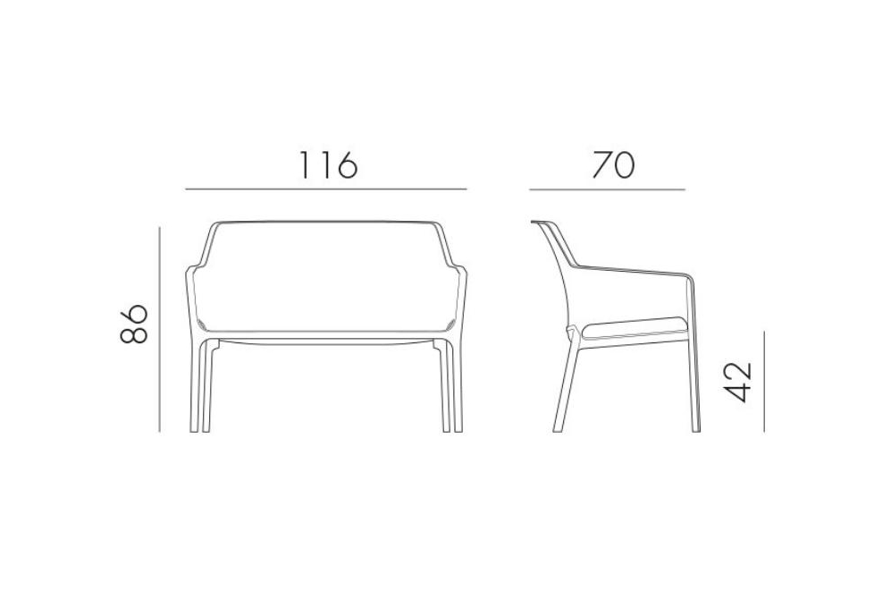 Пластиковый диван Net Bench белый