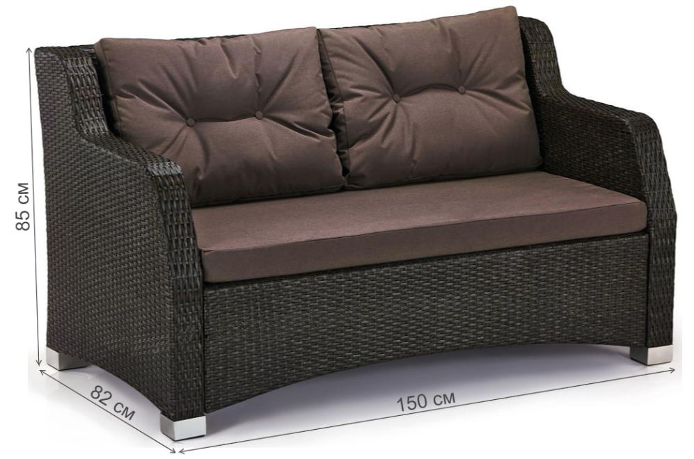 Плетеный диван S51A-W53 Brown