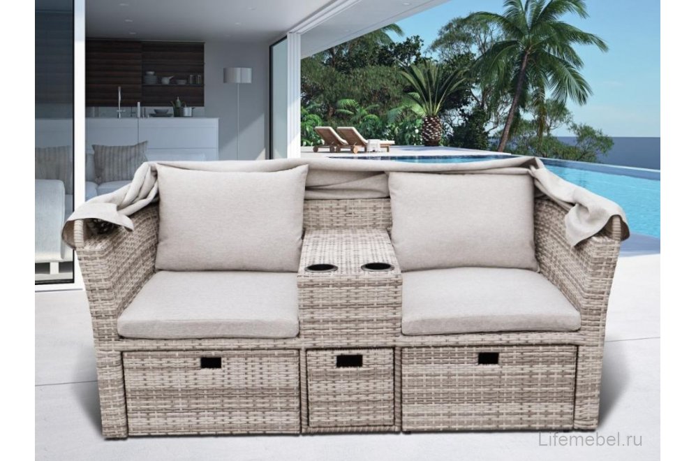 Комплект для отдыха из ротанга AFM-330G grey