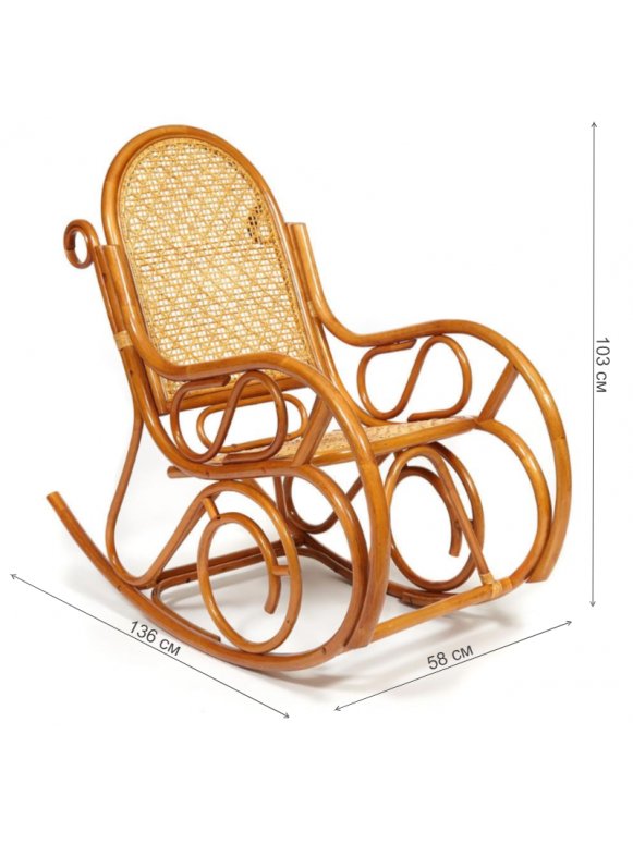 Кресло-качалка Milano/Милано ротанг коньяк