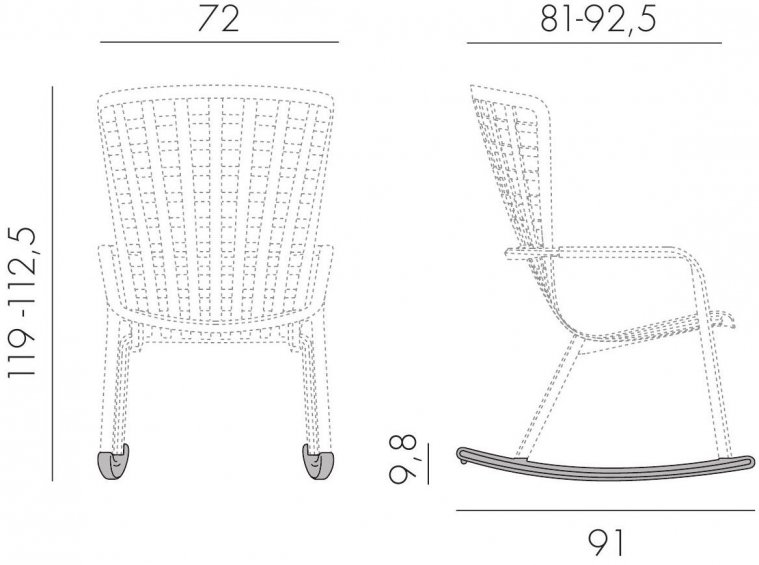 Кресло-качалка 003/4030053/4029853/3630001152 бежевый / табак