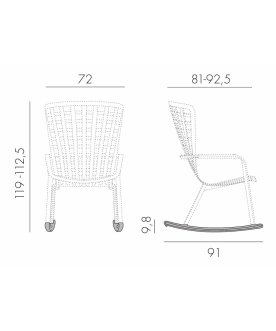 Кресло-качалка пластиковое с подушкой Folio агава / розовый