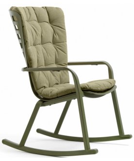 Кресло-качалка пластиковое с подушкой Folio агава / зеленый