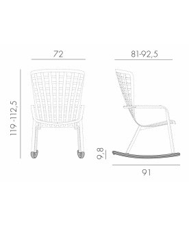 Кресло-качалка пластиковое с подушкой Folio антрацит / бежевый
