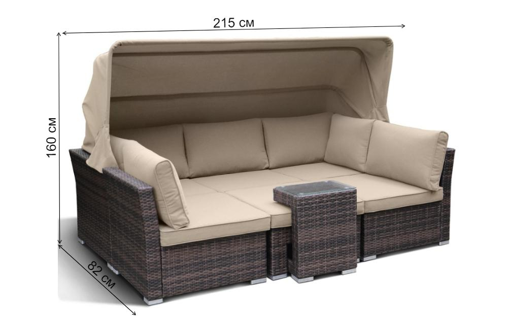 Комплект для отдыха из ротанга AFM-320B brown