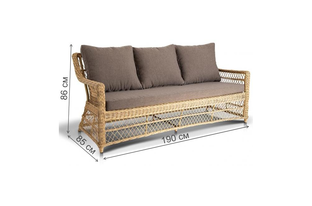 Диван из ротанга Гранд Тали соломенный