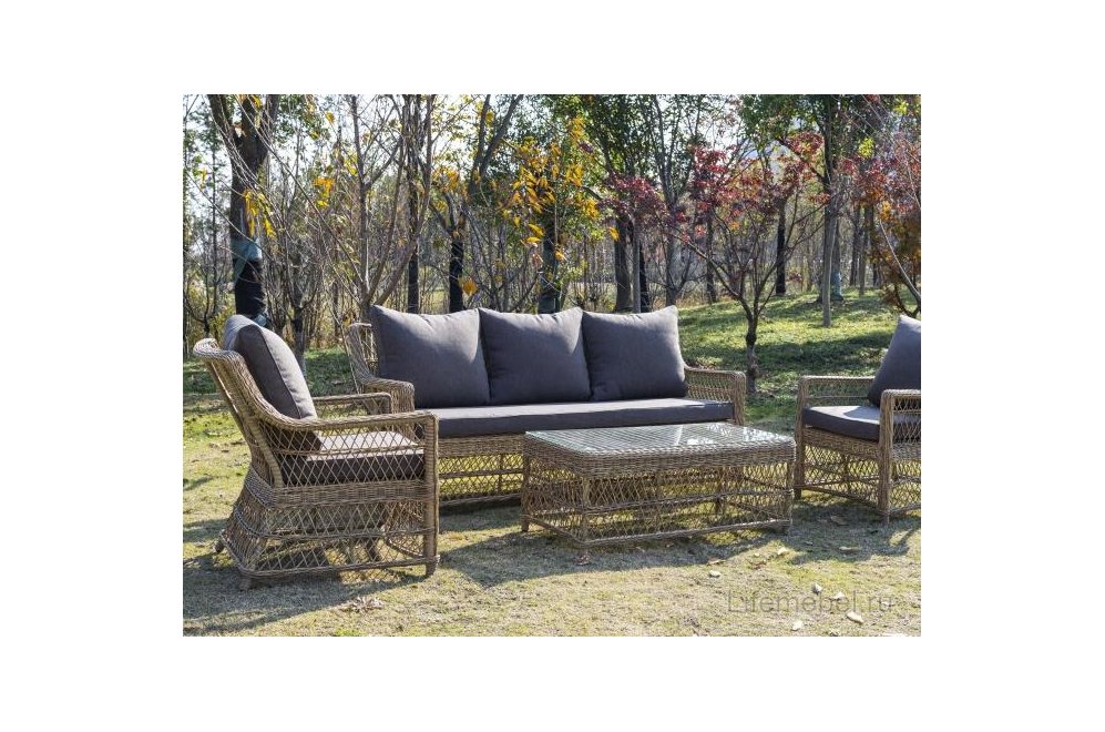 Диван из ротанга Гранд Тали соломенный